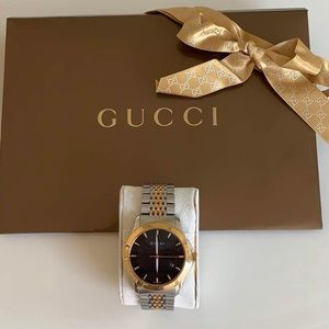Authentic Gucci Watch (Unisex) Rose Gold & Silver